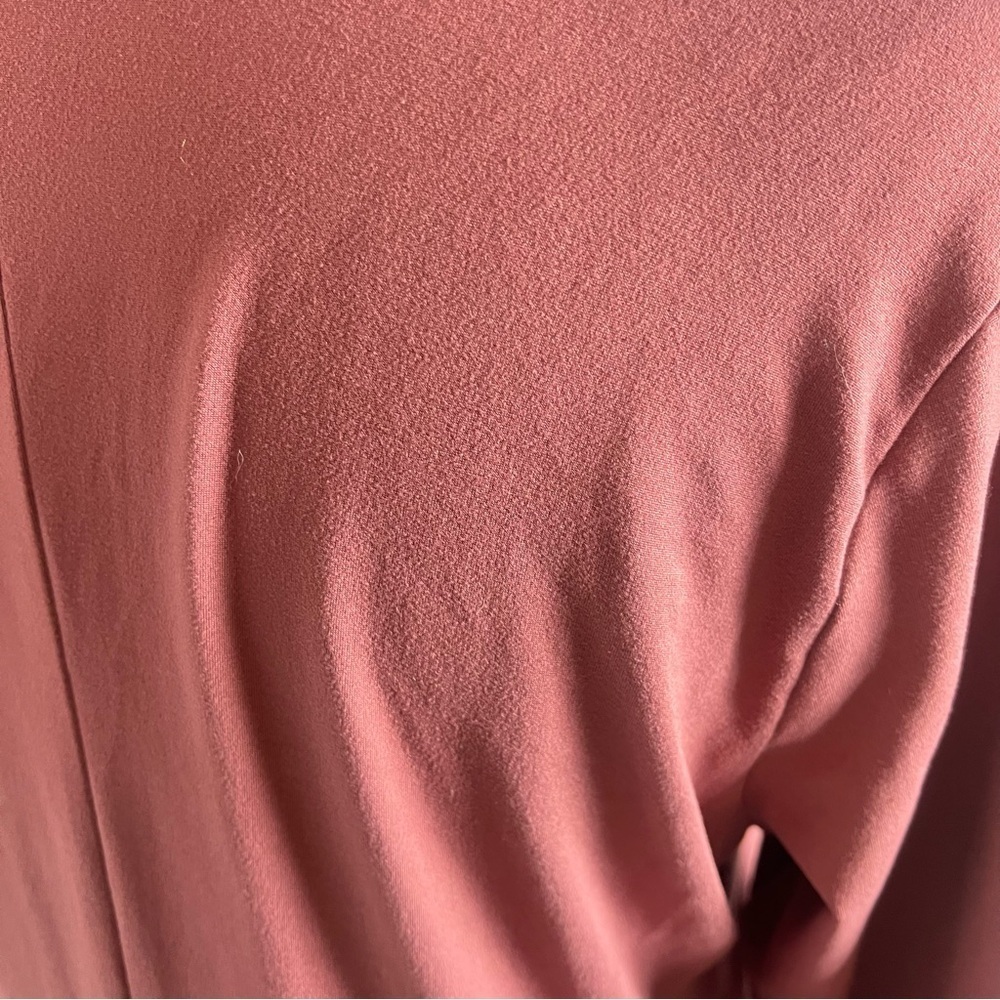G.I.L.I. Mauve Soft Knit Midi Dress – V-Neck 3/4 Sleeve Minimalist Style S - Picture 6 of 8